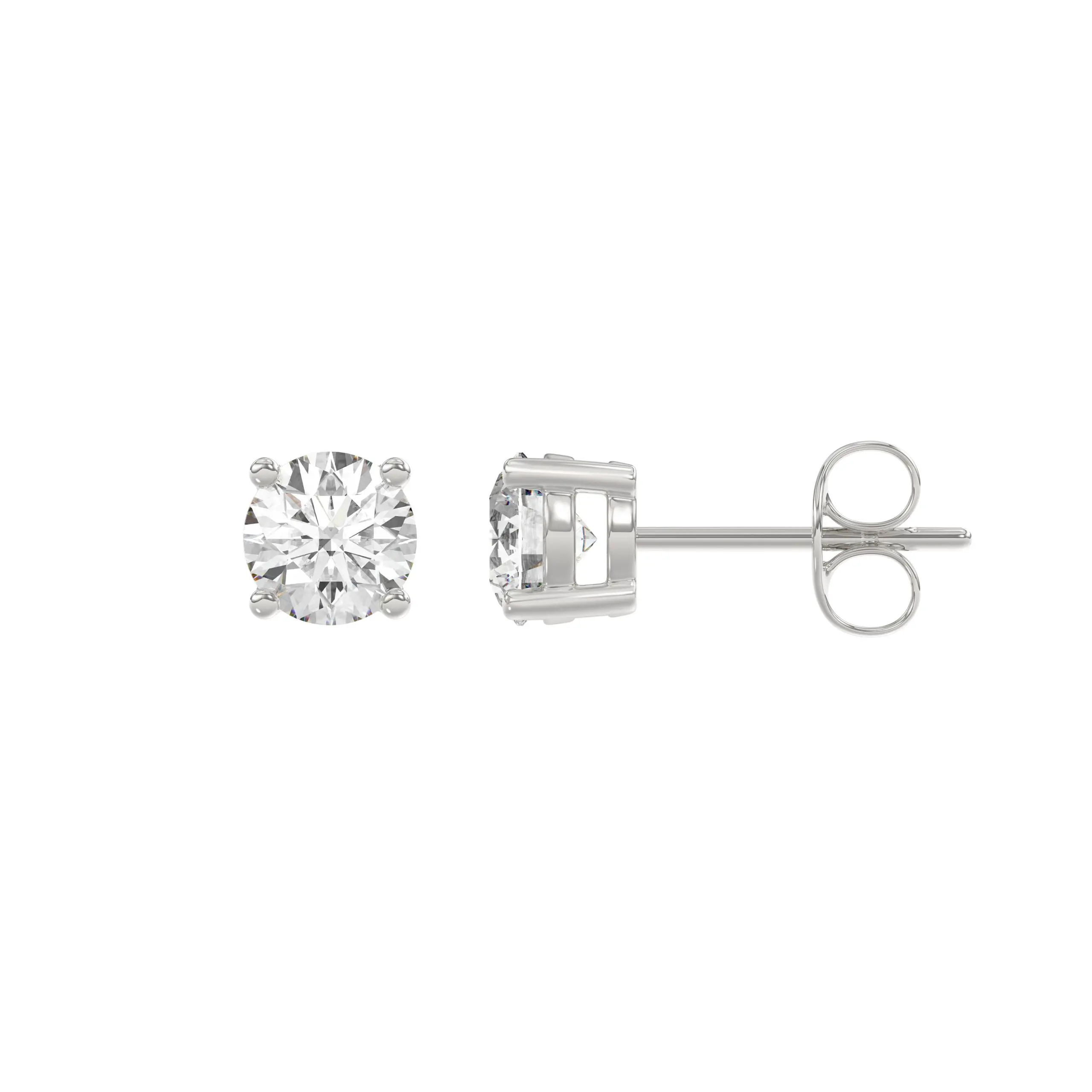 Paire de puces d'oreilles en diamant, vue produit
